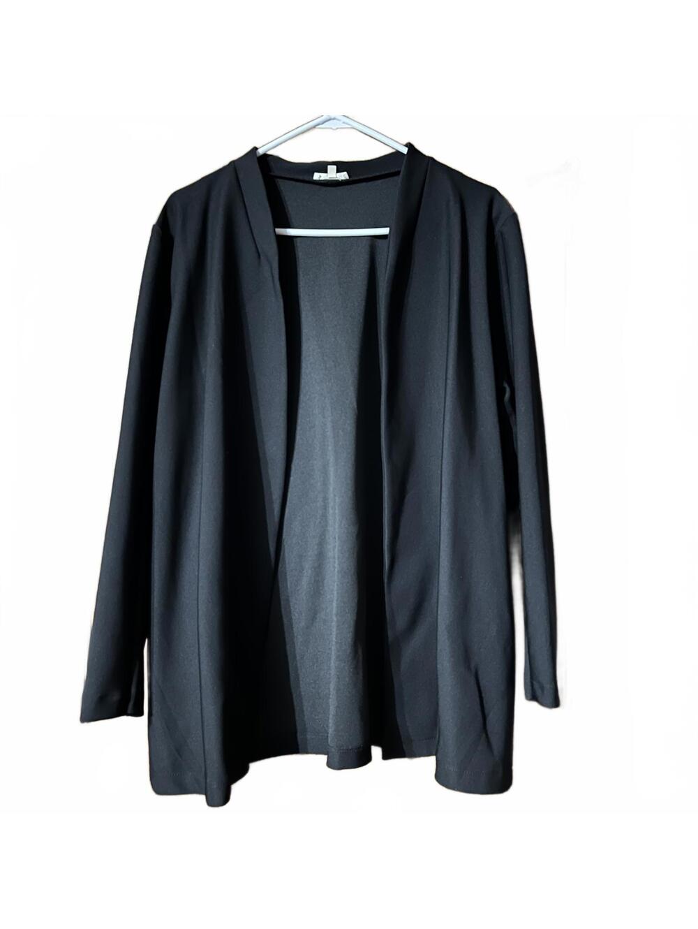 Polished & Poised Black Open Front Cardigan XL